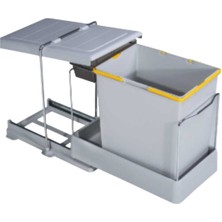 Elarque Plastik Taşıyıcılı Raylı Çöp Kovası ( Kapasite 14 + 14 Lt )