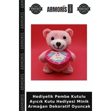 Armoris Hediyelik Pembe Kutulu Ayıcık Kutu Hediyesi Minik Armağan Dekoratif Oyuncak