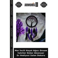 Armoris Mor Incili Hayat Ağacı Dream Catcher Dekor Aksesuar Ev Hediyesi Salon Dekoru