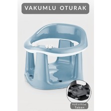 Elarque Bebek Destekli Banyo Oturağı - Vakum Tabanlı Bebek Mama Oturağı - Mavi