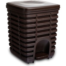 Elarque Palm 9 Lt Pedallı Kare Çöp Kovası - Kahverengi