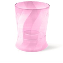 Royal Rain Store Burgu Ayaklı Kristal Orkide Saksı 1,3 Litre Şeffaf Pembe Şeffaf Pembe