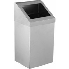 Elarque Krom Açık Çatı Kapaklı Çöp Kovası 45 Lt (430 Kalite)