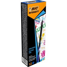 Royal Rain Store Bıc Intensity Fine Liner Ince Uçlu Mavi Keçeli Kalem 12'li Kutu, 0.4 mm Ince Kalınlıkta Uç, Su Bazlı Mürekkep