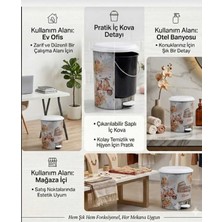 Elarque (3 No 18 Litre) Pedallı Çöp Kovası Iç Kovalı Basmalı Çöp Kovası Desenli (27