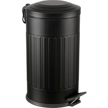 Elarque Vintage Çöp Kovası Çizgili Siyah 16 Lt