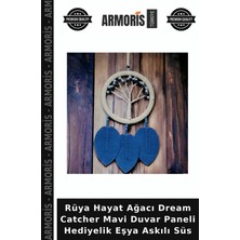 Armoris Rüya Hayat Ağacı Dream Catcher Mavi Duvar Paneli Hediyelik Eşya Askılı Süs