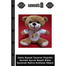 Armoris Gelin Damat Tasarım Tişörtlü Sevimli Ayıcık Neşeli Biblo Oyuncak Hatıra Kutlama Objesi