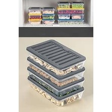 Happy Trend Home 4 Adet Buzdolabı Organizeri, Buzdolabı Için Çok Amaçlı Saklama Kabı, Fresh Box, Şeffaf ve Ayarlanabilir, Gıdaları Taze Tutma Özelliği, Mutfak Düzenleyici (1200 Ml)