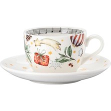 Happy Trend Noel Koleksiyon Serisi Noel Şarkıları 2025 "alle Jahre Wieder" Cappuccino Fincanı 2 Parçalı Şunlardan Oluşur: Cappuccino Fincanı 0,22 L ve Cappuccino Tabağı Ø 16,3 cm
