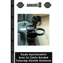 Armoris Siyah Ayarlanabilir Araç Içi Çoklu Bardak Tutacağı Günlük Kullanım