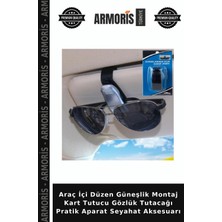 Armoris Araç Içi Düzen Güneşlik Montaj Kart Tutucu Gözlük Tutacağı Pratik Aparat Seyahat Aksesuarı