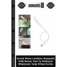 Armoris Esnek Masa Lambası Kompakt USB Beyaz Yeni Iş Hediyesi Bilgisayar Işığı Kitap Kurdu