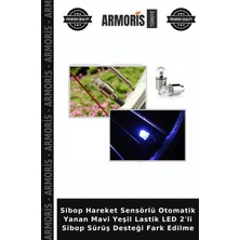 Armoris Sibop Hareket Sensörlü Otomatik Yanan Mavi Yeşil Lastik LED 2'li Sibop Sürüş Desteği Fark Edilme