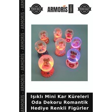 Armoris Işıklı Mini Kar Küreleri Oda Dekoru Romantik Hediye Renkli Figürler