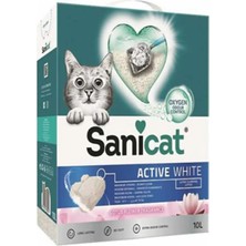Hilera Sanicat Active White Oksijen Kontrollü Koku Emici Lotus Çiçeği Kokulu Ultra Topaklanan Kedi Kumu 10LT