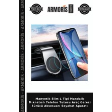 Armoris Manyetik Slim L Tipi Mandallı Mıknatıslı Telefon Tutucu Araç Gereci Sürücü Aksesuarı Seyahat Aparatı
