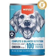 Hilera Wanpy Tahılsız Gerçek Etli Tavuklu Yetişkin Köpek Konservesi 375GR