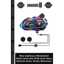 Armoris Max Kablosuz Motosiklet Kask Intercom Ipx6 Açık Hava Iletişim Aracı Sürüş Aksesuarı