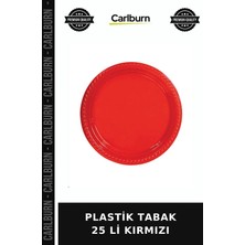 Carlburn Özel Üretim Plastik Tabak 25 Li Kırmızı Buluşma Ikram Gereci Kutlama Eşyası