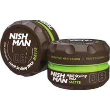 Royal Rain Store Nishman Saç Şekillendirici Wax 08 Matte, 150 ml | Tüm Saç Tipleri | Ekstra Güçlü, Doğal ve Matt Görünüm