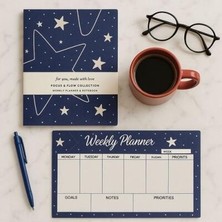 TeknoKapsül Yıldız Defter A4 Defter ve Planlayıcı Set Yıldız Baskılı