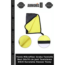 Armoris Yünlü Mikrofiber Araba Temizlik Bezi 50X70 cm Jant Temizleme Etkili Kurulama Hassas Yüzey