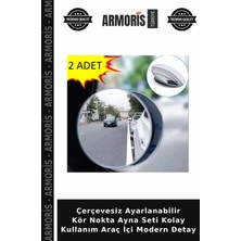 Armoris Çerçevesiz Ayarlanabilir Kör Nokta Ayna Seti Kolay Kullanım Araç Içi Modern Detay