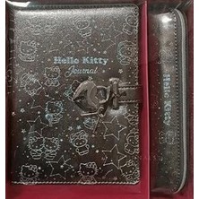 TeknoKapsül Victoria Journals 525-1969 Hello Kitty Hush Hush Kilitli Defter ve Vegan Deri Kalemlik Kutulu Set 80