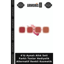 Armoris 4'lü Aynalı Allık Seti Farklı Tonlar Hediyelik Alternatif Renkli Kozmetik