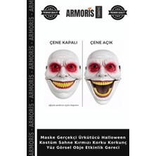 Armoris Maske Gerçekçi Ürkütücü Halloween Kostüm Sahne Kırmızı Korku Korkunç Yüz Görsel Obje Etkinlik Gereci