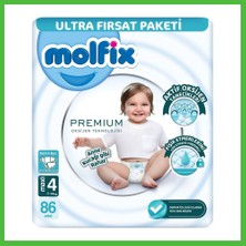Bezos Premium Bebek Bezi Ultra Fırsat Paketi 4 Beden 7-14 kg 86 Adet Arz