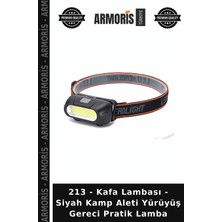 Armoris 213 - Kafa Lambası - Siyah Kamp Aleti Yürüyüş Gereci Pratik Lamba