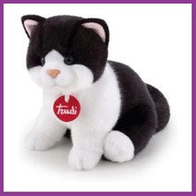 Bezos Peluş Siyah Beyaz Kedi 20 cm Atg