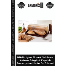 Armoris Dikdörtgen Ekmek Saklama Kutusu Sürgülü Kapaklı Fonksiyonel Ürün Ev Düzeni