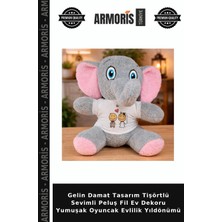Armoris Gelin Damat Tasarım Tişörtlü Sevimli Peluş Fil Ev Dekoru Yumuşak Oyuncak Evlilik Yıldönümü