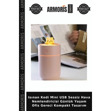 Armoris Isınan Kedi Mini USB Sessiz Hava Nemlendiricisi Günlük Yaşam Ofis Gereci Kompakt Tasarım