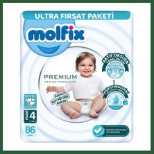 Bezos Premium Bebek Bezi Ultra Fırsat Paketi 4 Beden 7-14 kg 86 Adet Bzst