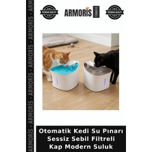 Armoris Otomatik Kedi Su Pınarı Sessiz Sebil Filtreli Kap Modern Suluk