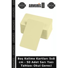 Armoris Boş Kelime Kartları 5x8 cm - 50 Adet Sarı Yazı Tahtası Okul Gereci