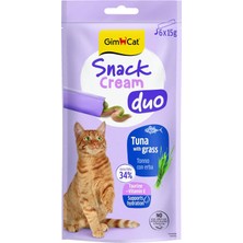 Royal Rain Store Gimcat Snack Cream Duo Tuna &amp; Grass Kedi Ödülü 6X15GR