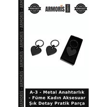 Armoris A-3 - Metal Anahtarlık - Füme Kadın Aksesuar Şık Detay Pratik Parça