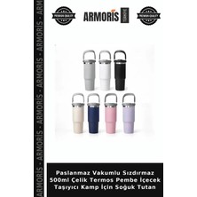 Armoris Paslanmaz Vakumlu Sızdırmaz 500ML Çelik Termos Pembe Içecek Taşıyıcı Kamp Için Soğuk Tutan