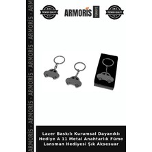 Armoris Lazer Baskılı Kurumsal Dayanıklı Hediye A 11 Metal Anahtarlık Füme Lansman Hediyesi Şık Aksesuar