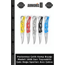 Armoris Paslanmaz Çelik Kamp Bıçağı Modeli 1606 Sarı Taşınabilir Çakı Doğa Sporları Avcı Çakısı