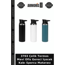 Armoris 3703 Çelik Termos Mavi Ofis Gereci Içecek Kabı Sporcu Matarası