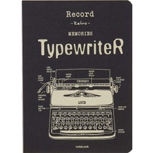 Royal Rain Store Notelook Tekstil Kapak Typewriter 32K Multi White Defter