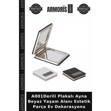 Armoris A001DERILI Plakalı Ayna Beyaz Yaşam Alanı Estetik Parça Ev Dekorasyonu