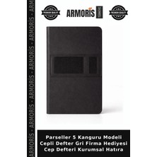 Armoris Parseller 5 Kanguru Modeli Cepli Defter Gri Firma Hediyesi Cep Defteri Kurumsal Hatıra