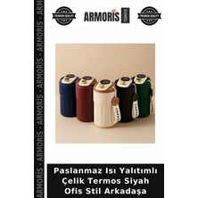 Armoris Paslanmaz Isı Yalıtımlı Çelik Termos Siyah Ofis Stil Arkadaşa